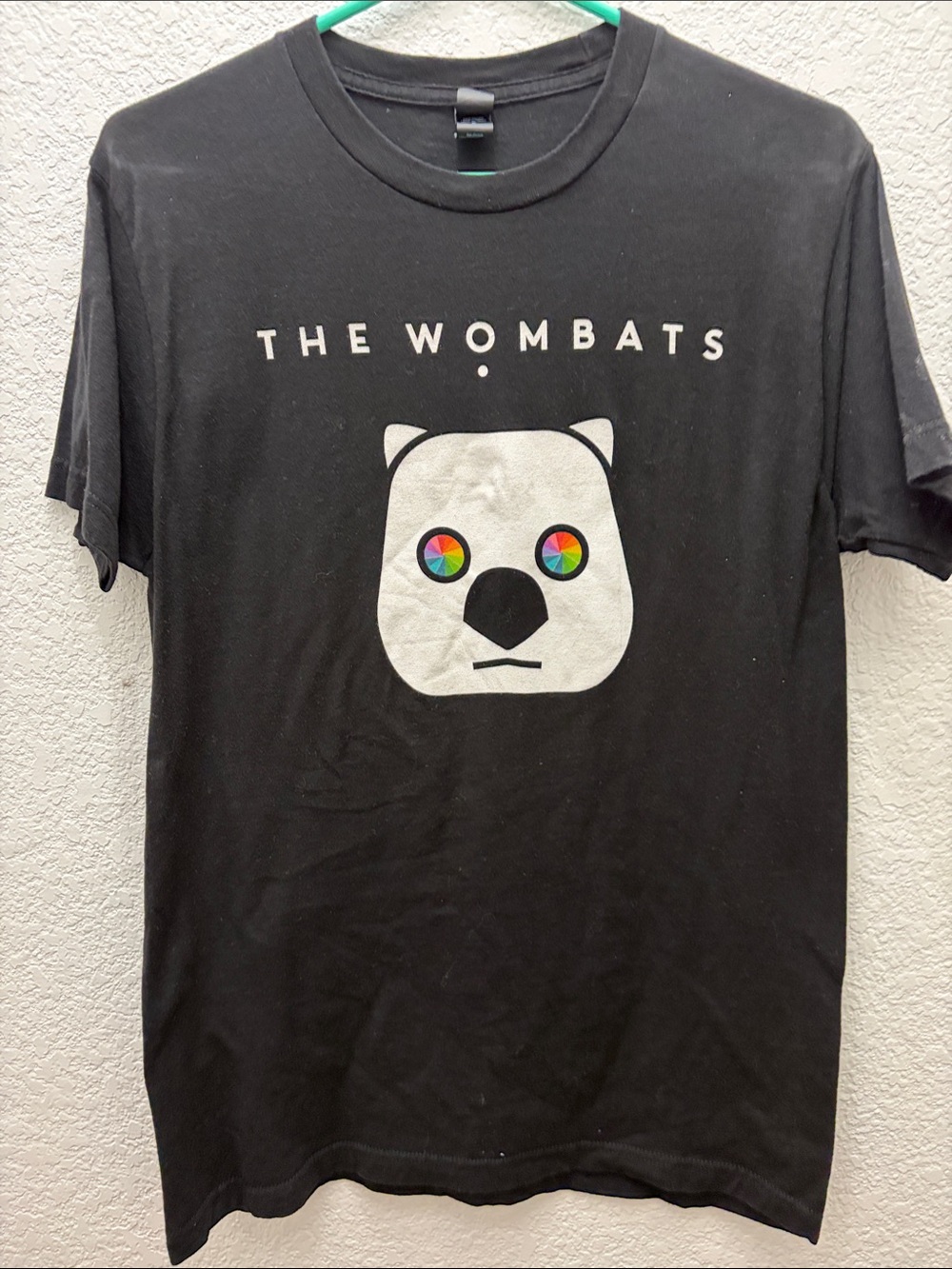 Tultex Men’s Black The Wombats Graphic Tee with Multicolor Eyes